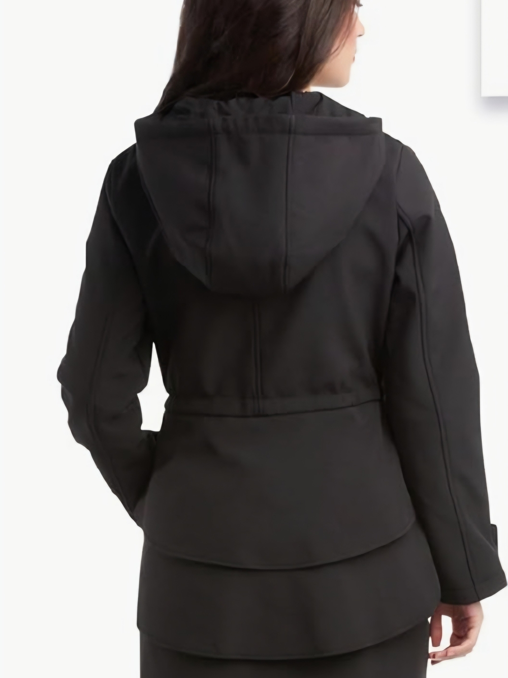 Jessica Simpson Black Utility Hooded Jacket Ruffle Back Leopard Inside Trim - XL - Picture 11 of 11